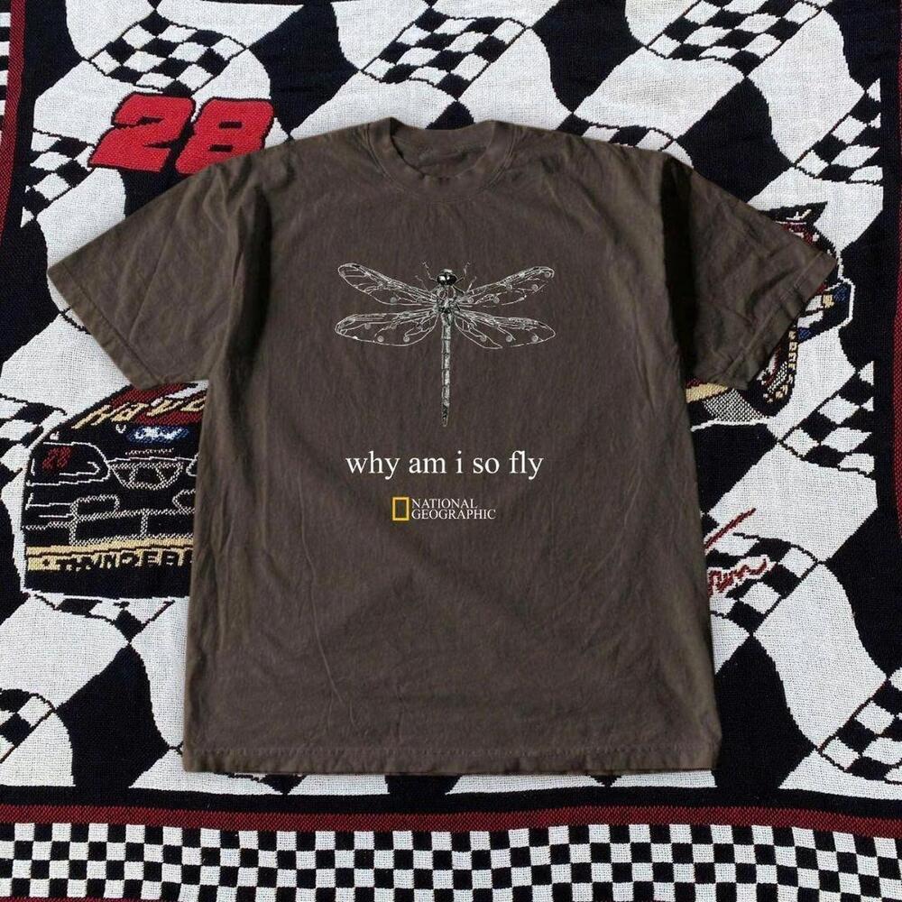 Brown National Geographic T-Shirt With Dragonfly